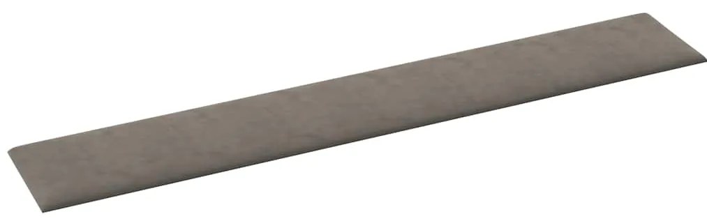 vidaXL Πάνελ Τοίχου 12 τεμ. Ανοιχτό Γκρι 90 x 15 εκ. 1,62 μ² Βελούδινα