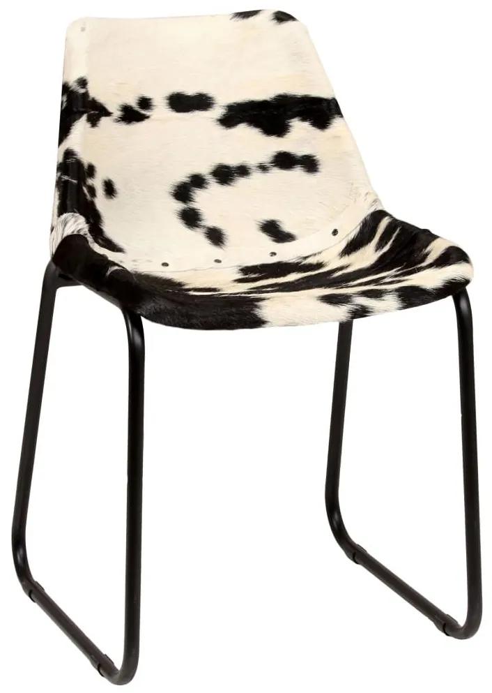 Καρέκλες Τραπεζαρίας 2 τεμ. από Γνήσιο Δέρμα Κατσίκας - Πολύχρωμο