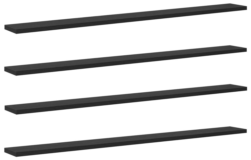vidaXL Δίσκος Βιβλιοθήκης 4 pcs Μαύρο 100 x 40 x 1.5 εκ. Μοριοσανίδα