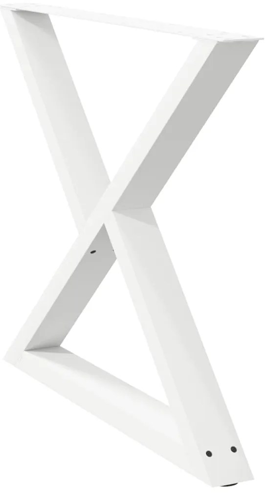 vidaXL Πόδια Τραπεζαρίας 2 τεμ. Λευκά 90x(72-73,3) εκ. Ατσάλι