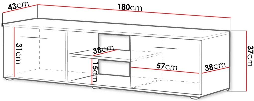 Έπιπλο τηλεόρασης Soho S3-Leuko