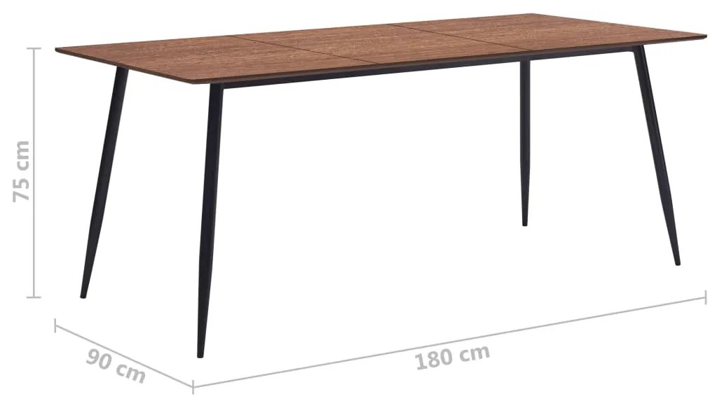 vidaXL Τραπεζαρία Καφέ 180 x 90 x 75 εκ. από MDF