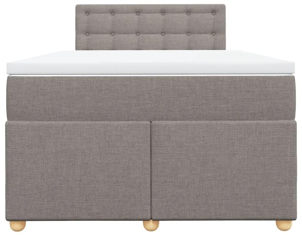 Κρεβάτι Boxspring με Στρώμα Taupe 120x200 εκ. Υφασμάτινο - Μπεζ-Γκρι