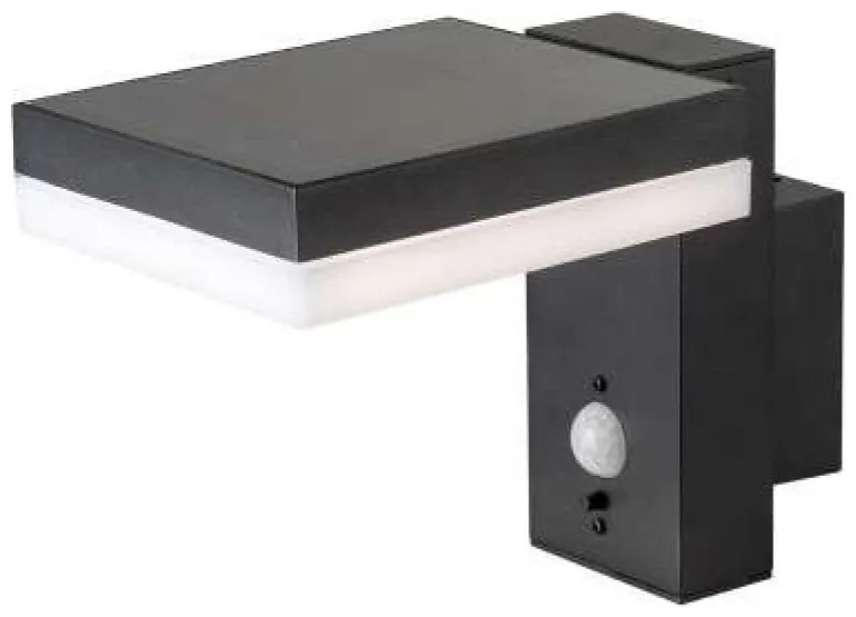 Ηλιακό Επιτοίχιο Φωτιστικό Κήπου LED 5.5W 220lm IP54 με Αισθητήρα Κίνησης PIR Τετράγωνο Θερμό Λευκό Μαύρο 10402 VTAC-10402-Μαύρο 10402