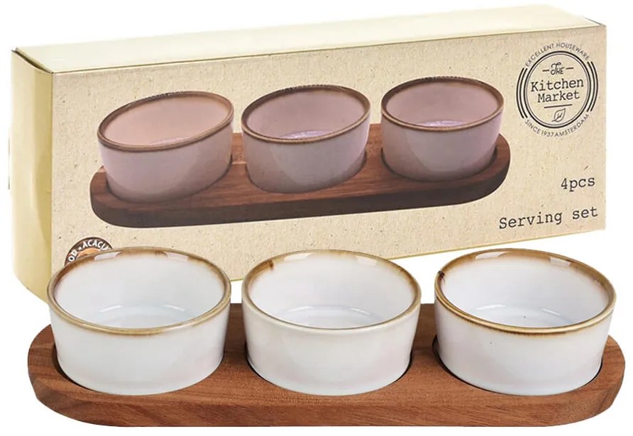 Σετ σερβιρίσματος Excellent Houseware με 3 μπολ και δίσκο