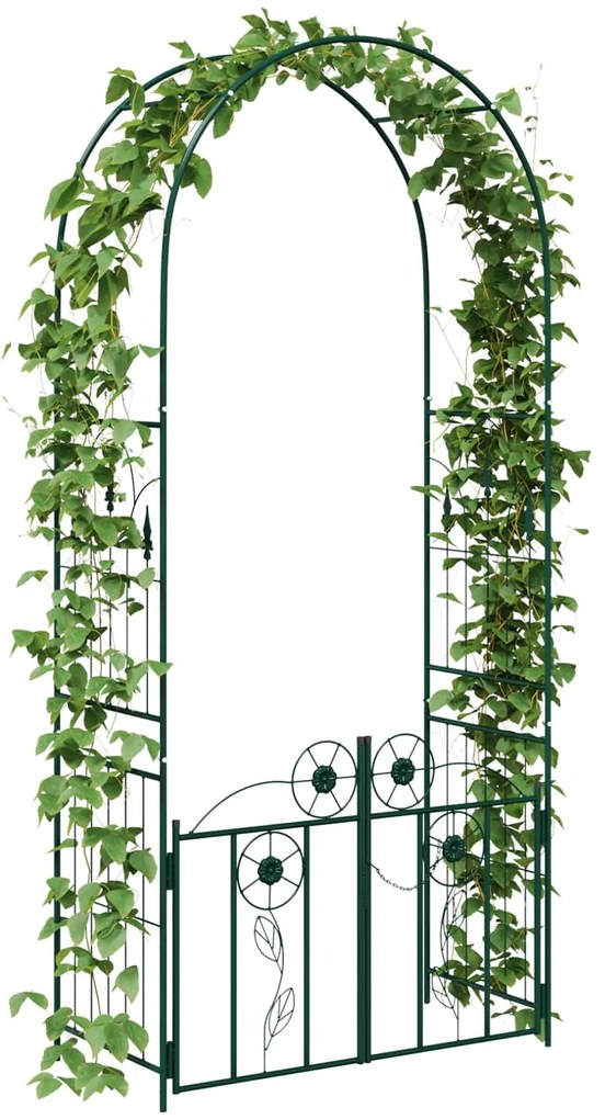 vidaXL Κήπος Αψίδα με κλειδαριά Πράσινο 102 x 50 x 218 εκ.