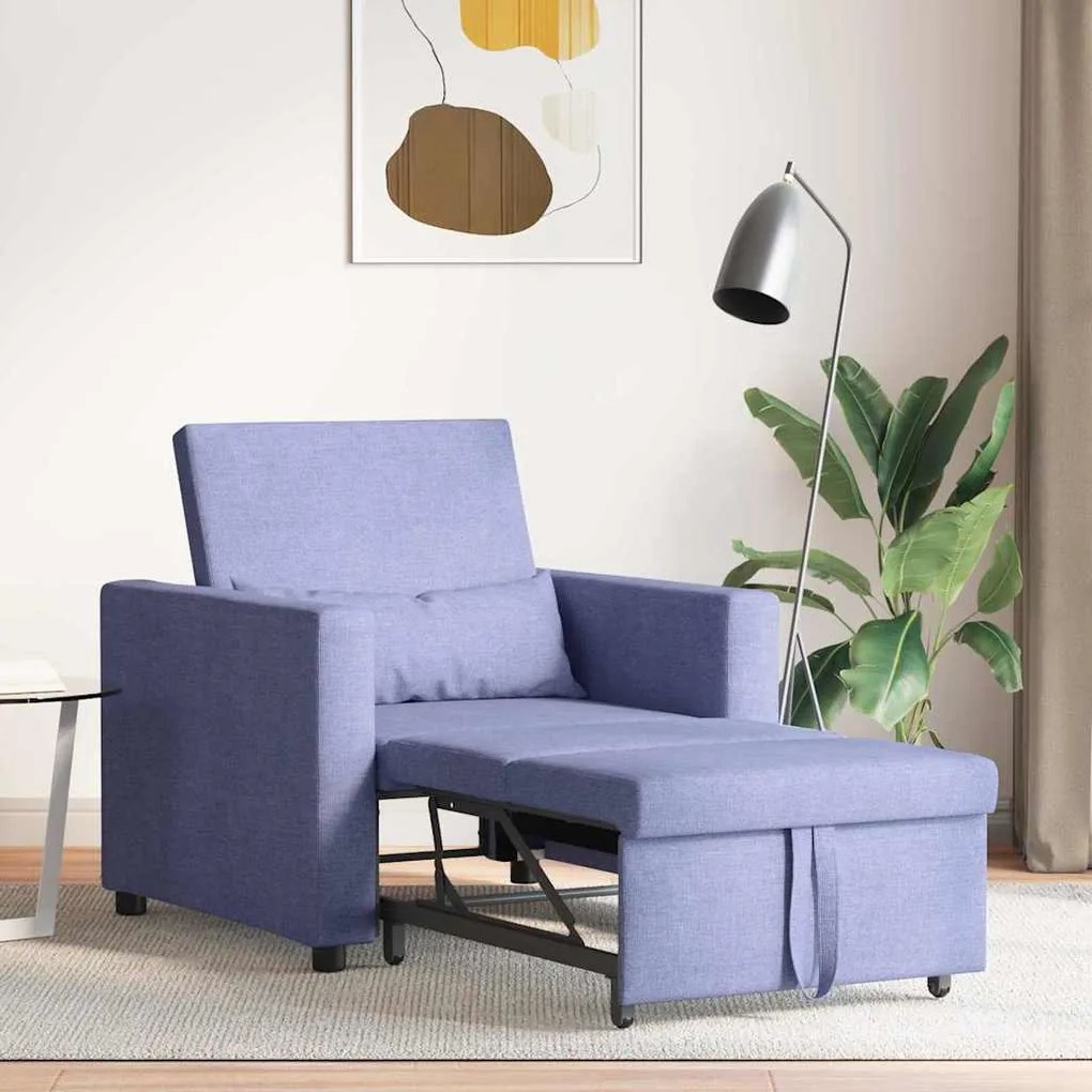 vidaXL Μονός καναπές-κρεβάτι Μπλε τζιν 90 x 165 x 87 εκ. ύφασμα