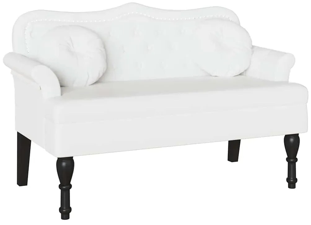 vidaXL Καναπές Chesterfield Λευκό 120,5 x 65 x 75 εκ. Τεχνητό Δέρμα