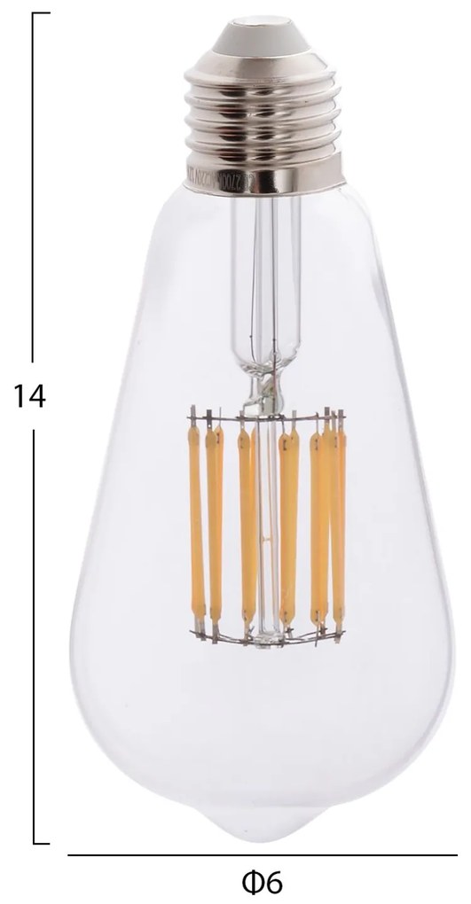 Λαμπτήρας Led Filament 12W E27 3000K Διάφανος