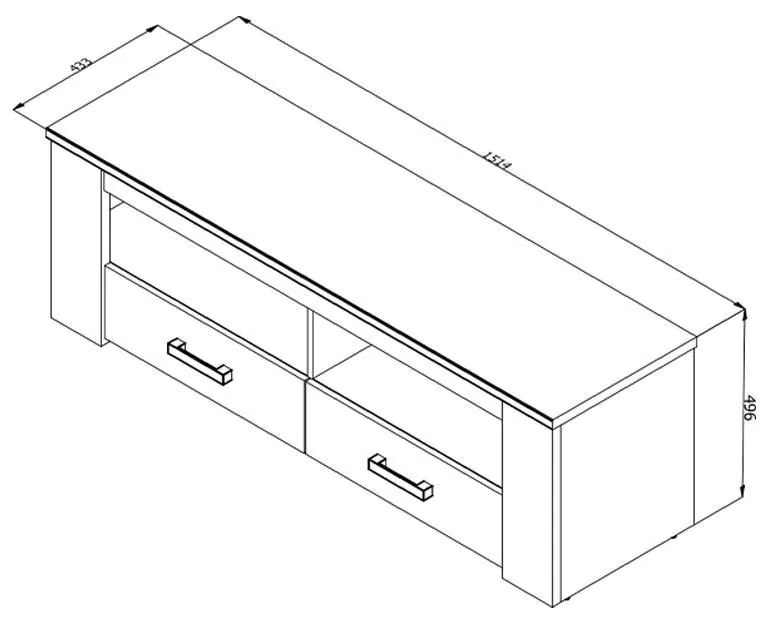 Έπιπλο TV Kent 150 Γκρί Δρύς - Λευκός Δρύς 151x43x49 εκ. 151x43x49 εκ.