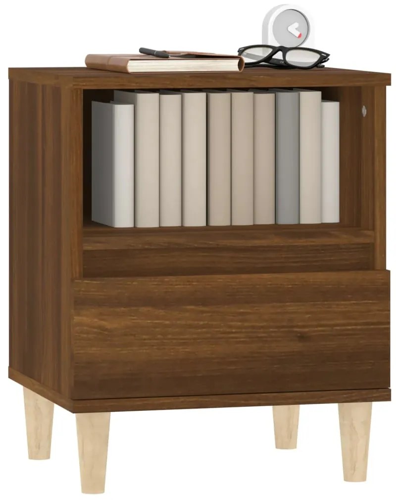 vidaXL Κομοδίνο Καφέ Δρυς 40x35x50 εκ.