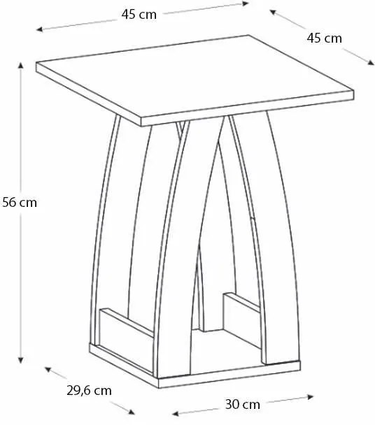 Τραπεζάκι βοηθητικό - Κομοδίνο Deros Megapap χρώμα sepet oak 45x45x56εκ.