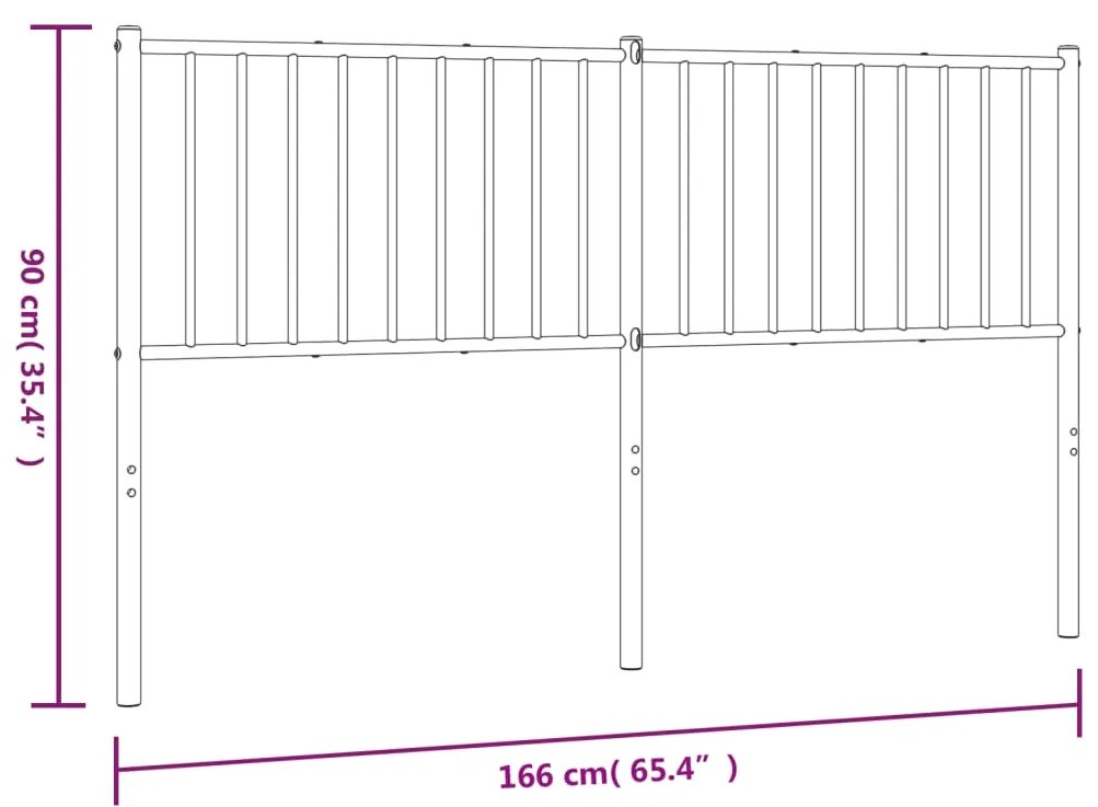 vidaXL Κεφαλάρι Λευκό 160 εκ. Μεταλλικό