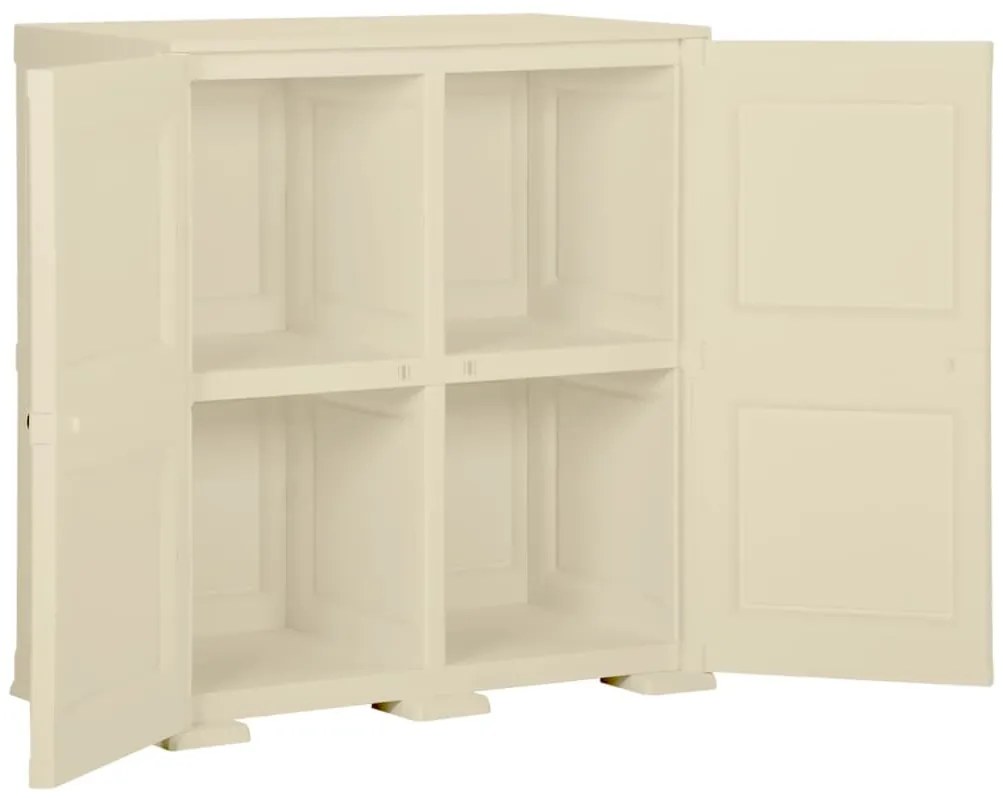 vidaXL Πλαστικό Ντουλάπι Angora Λευκό 79 x 43 x 85,5εκ με Σχέδιο Ξύλου