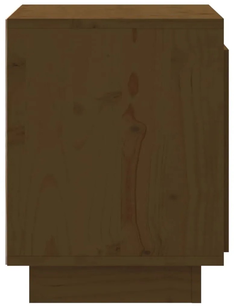 Κομοδίνο 2 τεμ. Καφέ Μελί 40 x 30 x 40 εκ από Μασίφ Ξύλο Πεύκου - Καφέ