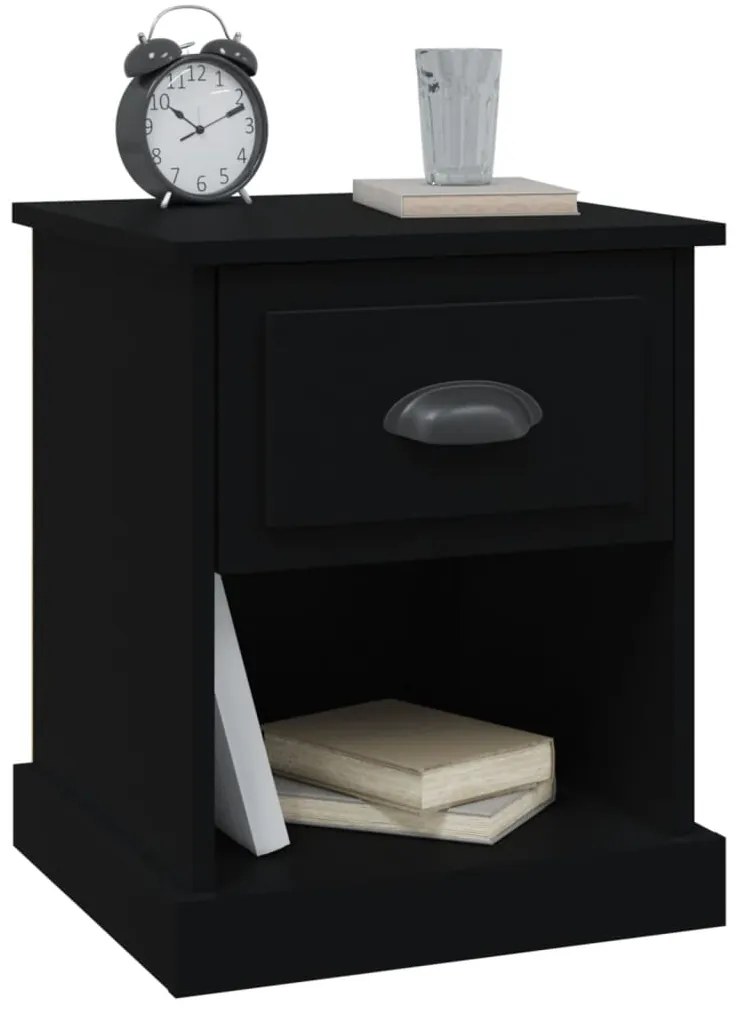 vidaXL Κομοδίνο Μαύρο 39 x 39 x 47,5 εκ. από Επεξεργασμένο Ξύλο