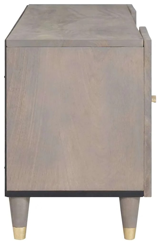 vidaXL Ντουλάπι TV με ράφι Γκρι 105 x 33 x 46 εκ. Στερεό ξύλο μάνγκο