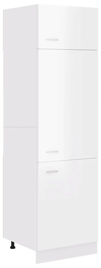 vidaXL Ντουλάπι Ψυγείου "Lyon" Γυαλιστερό Λευκό 60x57x207 εκ. από Τεχνητό Ξύλο