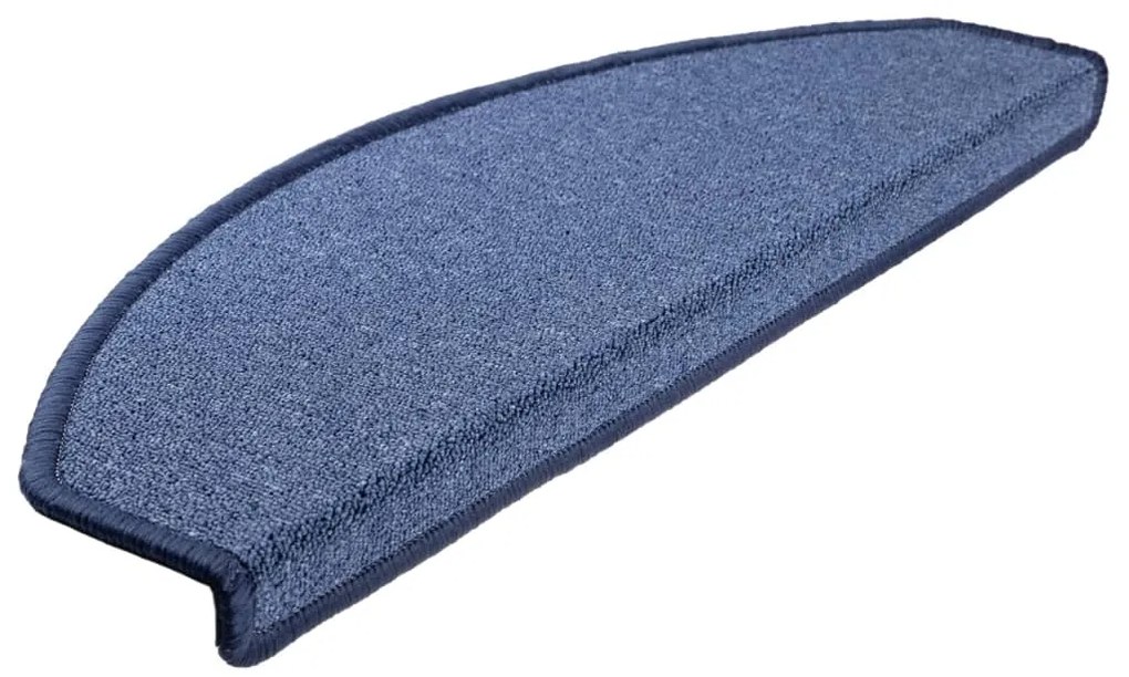 vidaXL Πατάκια Σκαλιών 10 τεμ. Μπλε Ημίστρογγυλά Μεγάλα 65x24x4 εκ.