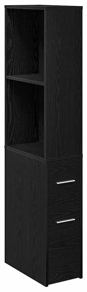 vidaXL Σετ Επίπλων Μπάνιου Επιτοίχιο Μαύρη Οξυά 22 x 41 x 135 εκ.