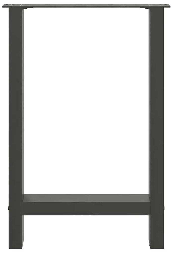 vidaXL Πόδια Τραπεζαρίας Ανθρακί 2 τεμ. 50x(72-73) εκ. Ατσάλι