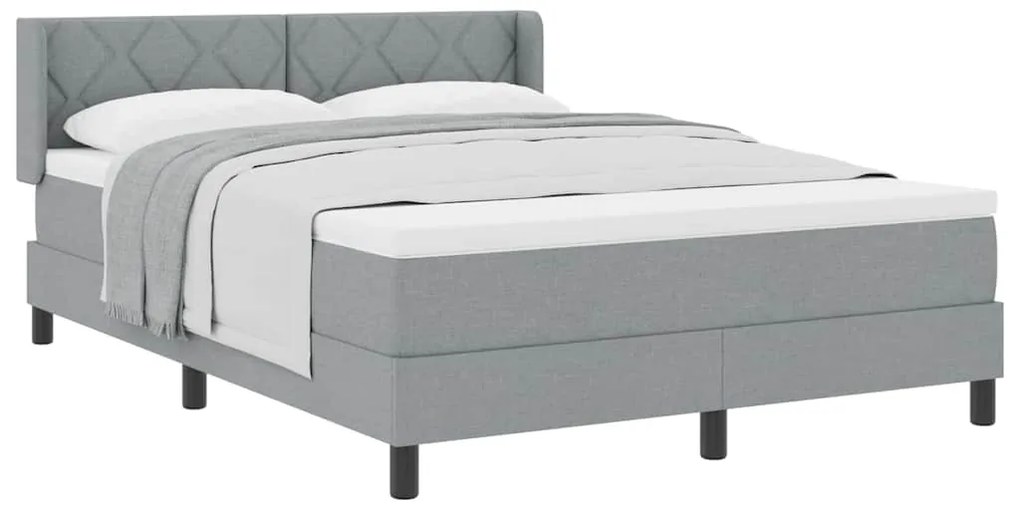 vidaXL Κρεβάτι box spring με στρώμα Ανοιχτό γκρι 140 x 200 cm