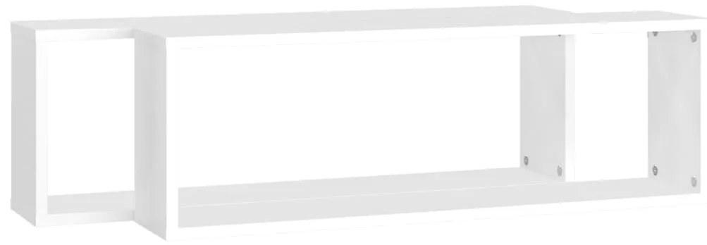 vidaXL Ράφια Κύβοι Τοίχου 2 τεμ. Λευκά 80 x 15 x 26,5 εκ. Επεξ. Ξύλο