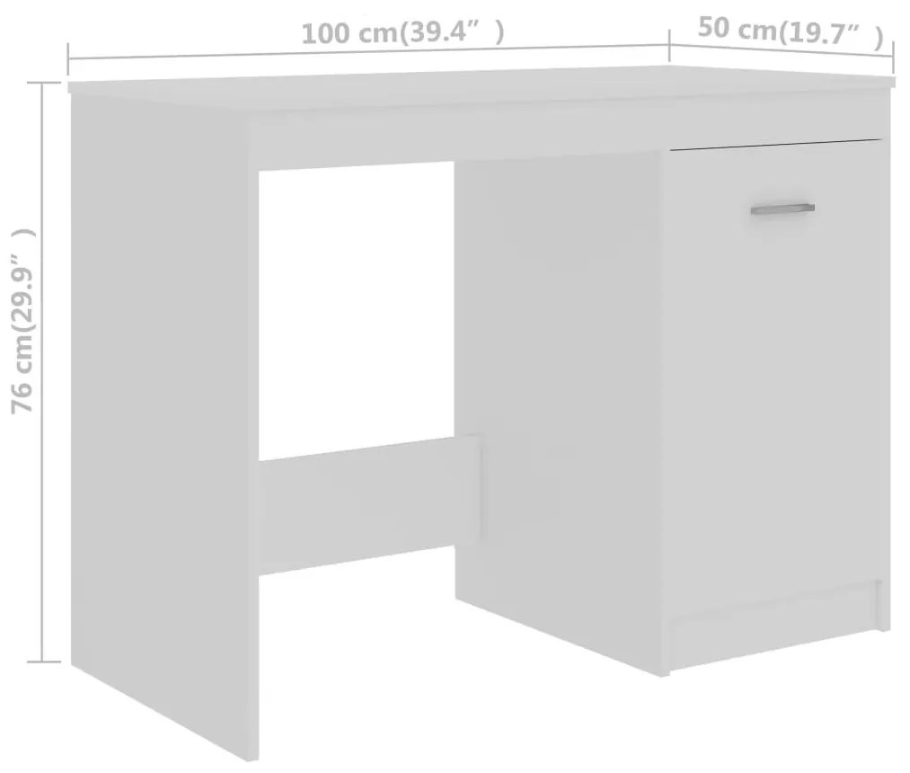 Γραφείο Λευκό 140 x 50 x 76 εκ. από Επεξ. Ξύλο - Λευκό