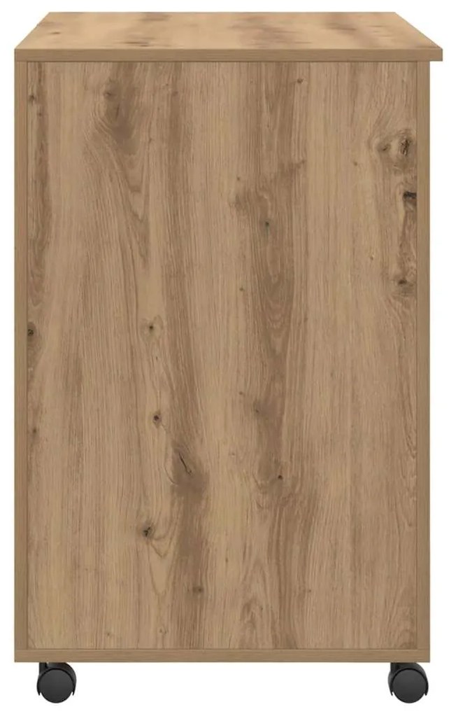 vidaXL Γραφείο με Ρόδες με συρτάρι artisan δρυς 91 x 50 x 77 εκ.