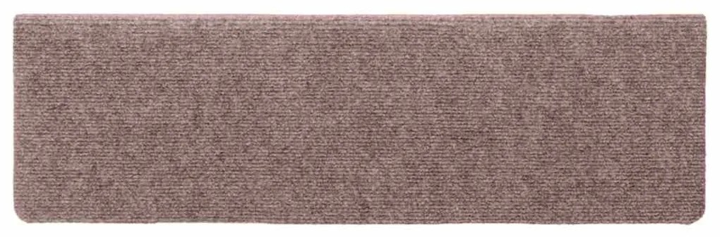 vidaXL Πατάκια Σκαλιών Αυτοκόλλητα 15 τεμ. 100x21x4 εκ. Κρεμ Ορθογώνια Άκρη
