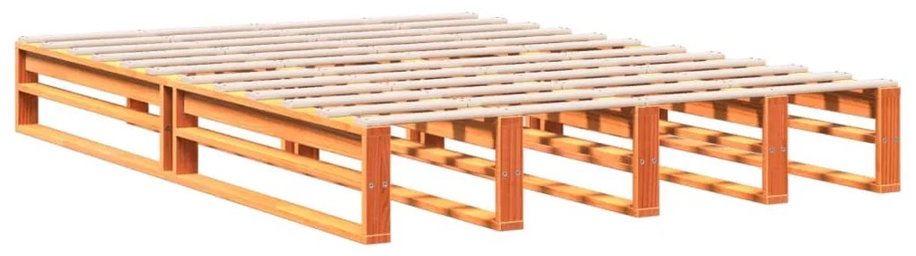 vidaXL Κρεβάτι Βιβλιοθήκη Χωρίς Στρώμα 140x190 εκ Μασίφ Ξύλο Πεύκου