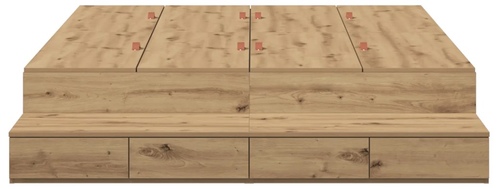 vidaXL Κρεβάτι αποθήκευσης από Ξύλο Artisan 150x200 εκ.