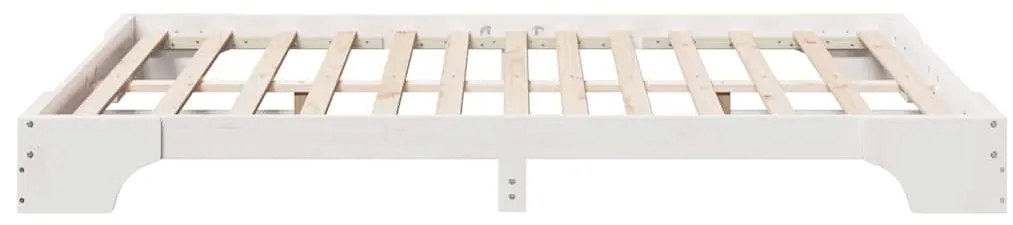 vidaXL Σκελετός Κρεβατιού Λευκό 140 x 200 cm Μασίφ ξύλο πεύκου