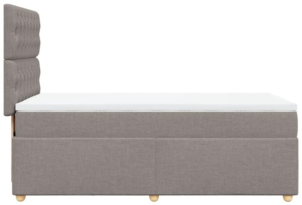 Κρεβάτι Boxspring με Στρώμα Taupe 90x190 εκ.Υφασμάτινο - Μπεζ-Γκρι