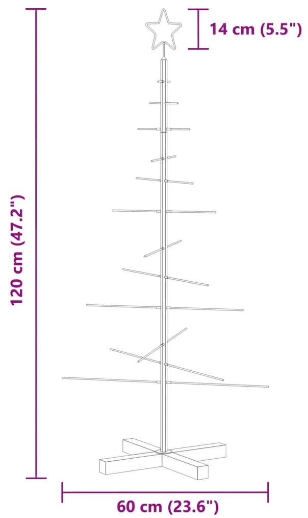 vidaXL Χριστουγεννιάτικο Δέντρο Μαύρο 120 εκ. Μέταλλο με Ξύλινη Βάση