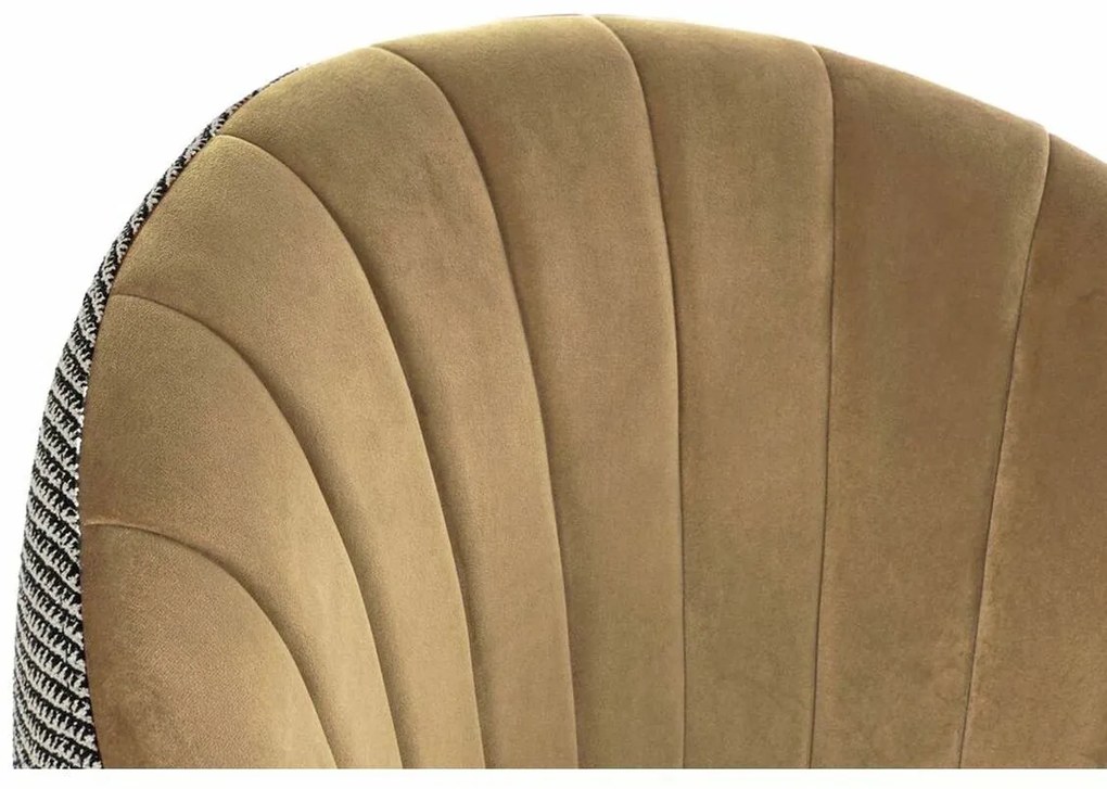 Πολυθρόνα DKD Home Decor Μαύρο Καφέ πολυεστέρας Μουστάρδα (69 x 66 x 85 cm)