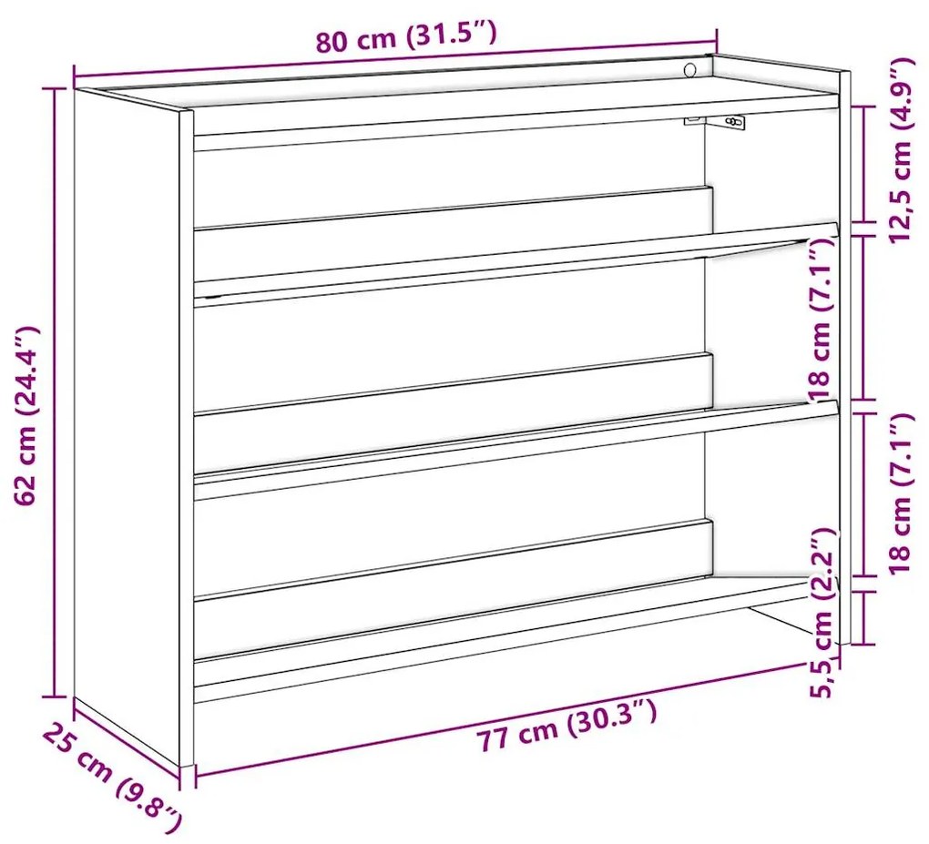 ΡΑΦΙ ΠΑΠΟΥΤΣΙΩΝ ΚΑΦΕ ΔΡΥΣ 80X25X62 CM ΚΑΤΑΣΚΕΥΑΣΜΕΝΟ ΞΥΛΟ 859920