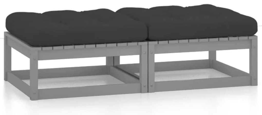 vidaXL Υποπόδια Κήπου 2 τεμ. από Μασίφ Ξύλο Πεύκου με Μαξιλάρια