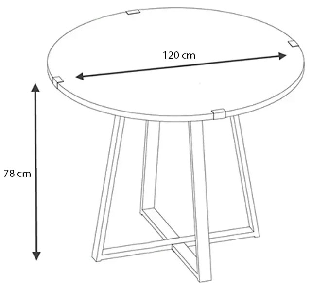 ΤΡΑΠΕΖΙ RUBES MEGAPAP ΧΡΩΜΑ SONOMA - ΑΝΘΡΑΚΙ 120X120X78ΕΚ.