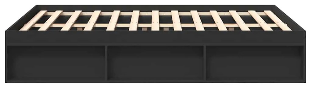 vidaXL Πλαίσιο Κρεβατιού Μαύρο 150 x 200 εκ. King Size