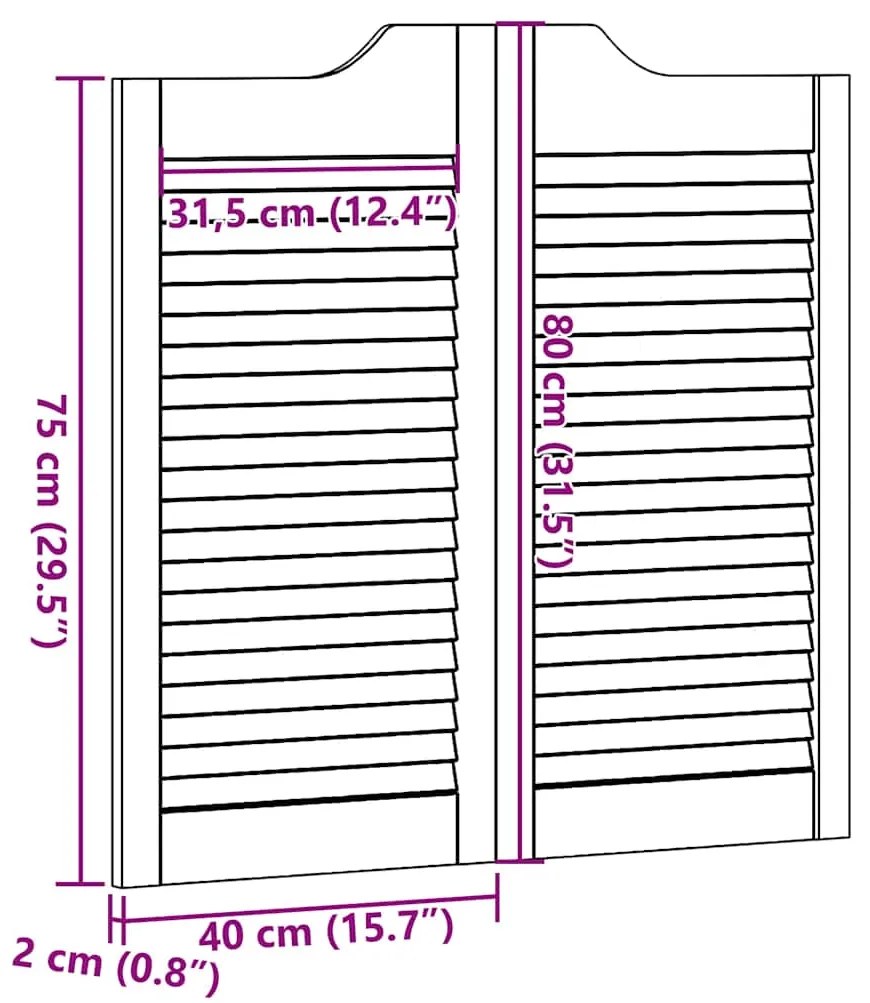 Ανοιγόμενες πόρτες Louvred Design 2 ζευγών Λευκό 80x80 cm 4107137