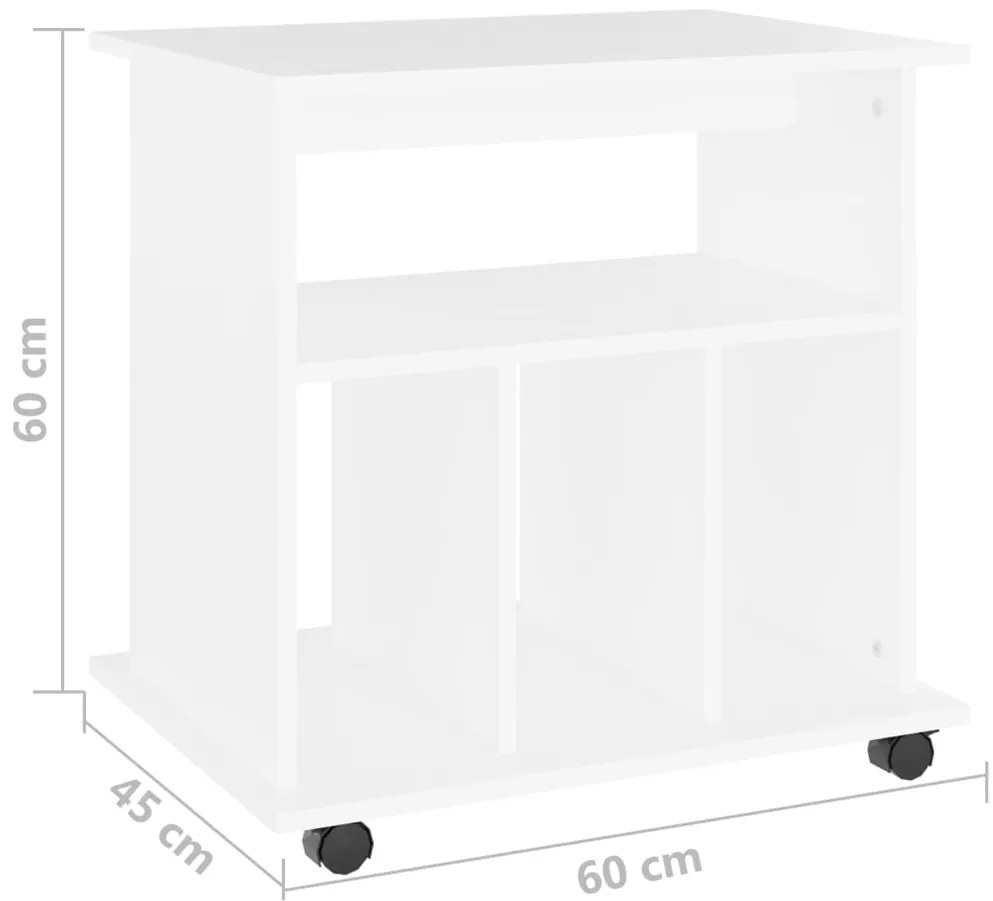 vidaXL Ντουλάπι Τροχήλατο Λευκό 60 x 45 x 60 εκ. από Επεξ. Ξύλο
