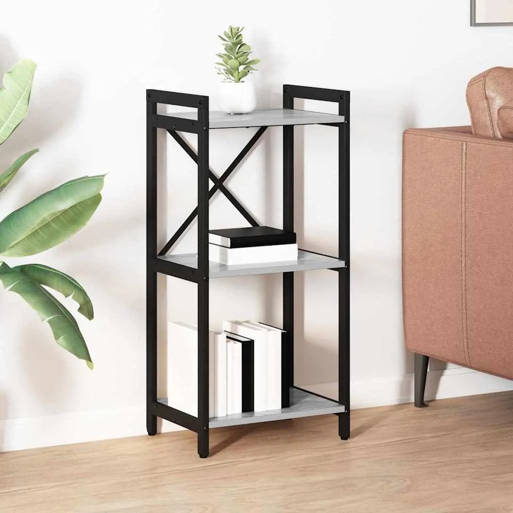vidaXL Βιβλιοθήκη Γκρι sonoma 40 x 30 x 83 εκ Επεξεργασμένο ξύλο