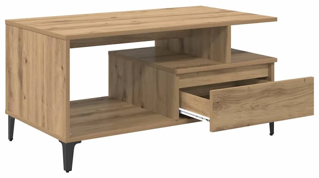 vidaXL Τραπεζάκι σαλονιού with Drawer artisan δρυς 90 x 49 x 45 εκ