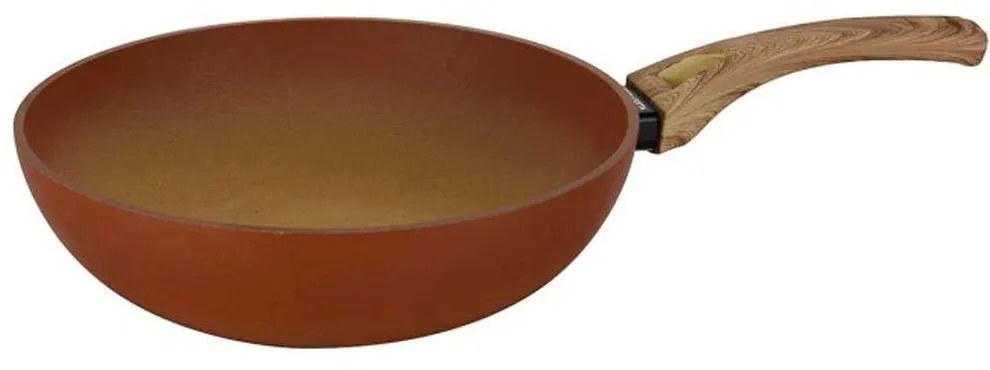 Τηγάνι Wok Αντικολλητικό Terracotta ΑC850328 Φ28cm Natural-Terracotta Marva 28cm Aluminium