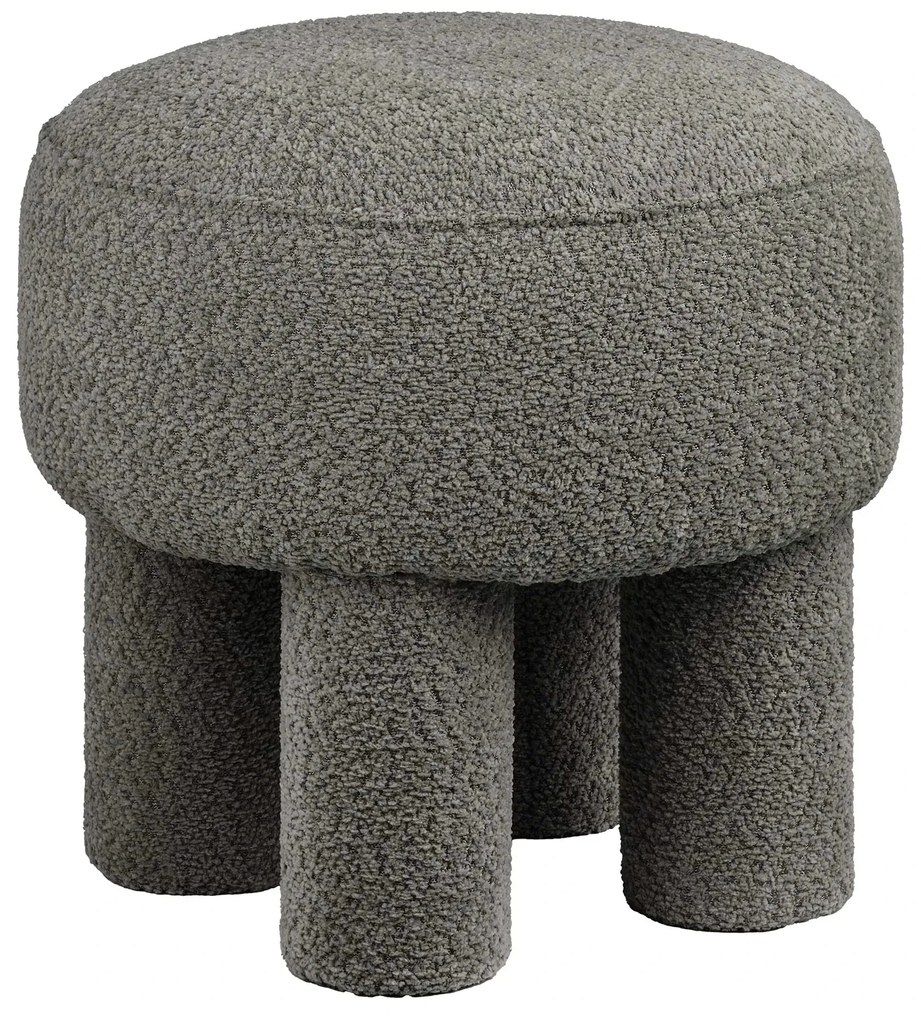Πουφ Canberra - Πολυεστέρας Αφρός Σκούρο Γκρι ø43 x H43 cm HOUSE NORDIC