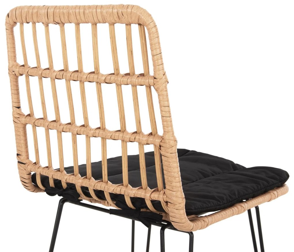 ΣΚΑΜΠΟ ΜΕΣ.ΥΨΟΥΣ ALLEGRA  ΜΕΤΑΛΛΟ&amp;ΜΑΞΙΛΑΡΙ ΜΑΥΡΟ-WICKER ΜΠΕΖ 50x55x103Υεκ. 50x55x103 εκ.