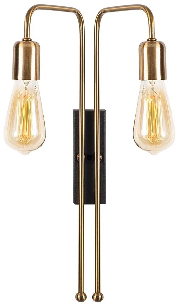 Φωτιστικό Τοίχου - Απλίκα Mum 892OPV1221 25x20x45cm 2xE27 40W Gold-Black Opviq