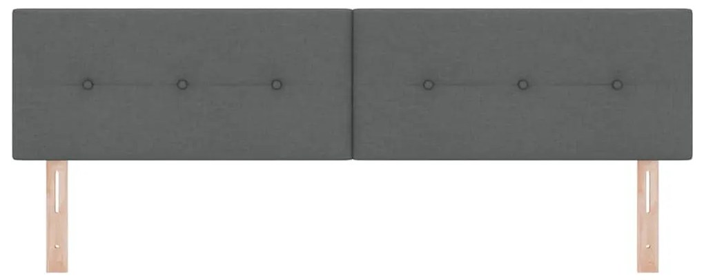 vidaXL LED Κεφαλάρι με φώτα λωρίδας LED Σκούρο Γκρι 180 cm ύφασμα