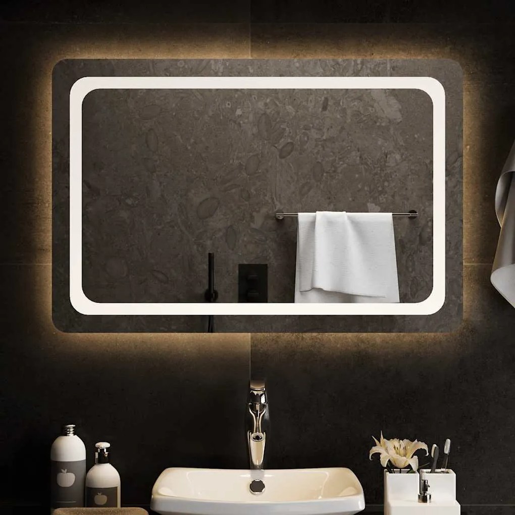 vidaXL Καθρέφτης Μπάνιου με LED 90x60 εκ.